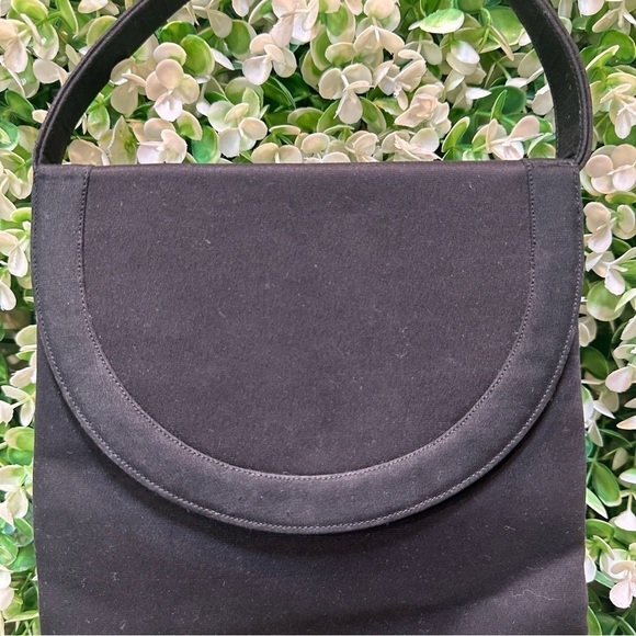 Vintage Palazzo black evening handbag fancy dressy purse matte satin finish - Picture 2 of 13